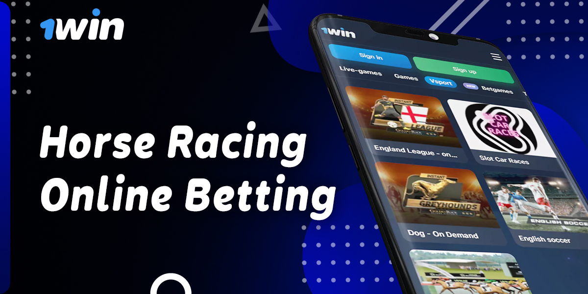 Description of the horse racing betting section on the 1Win website